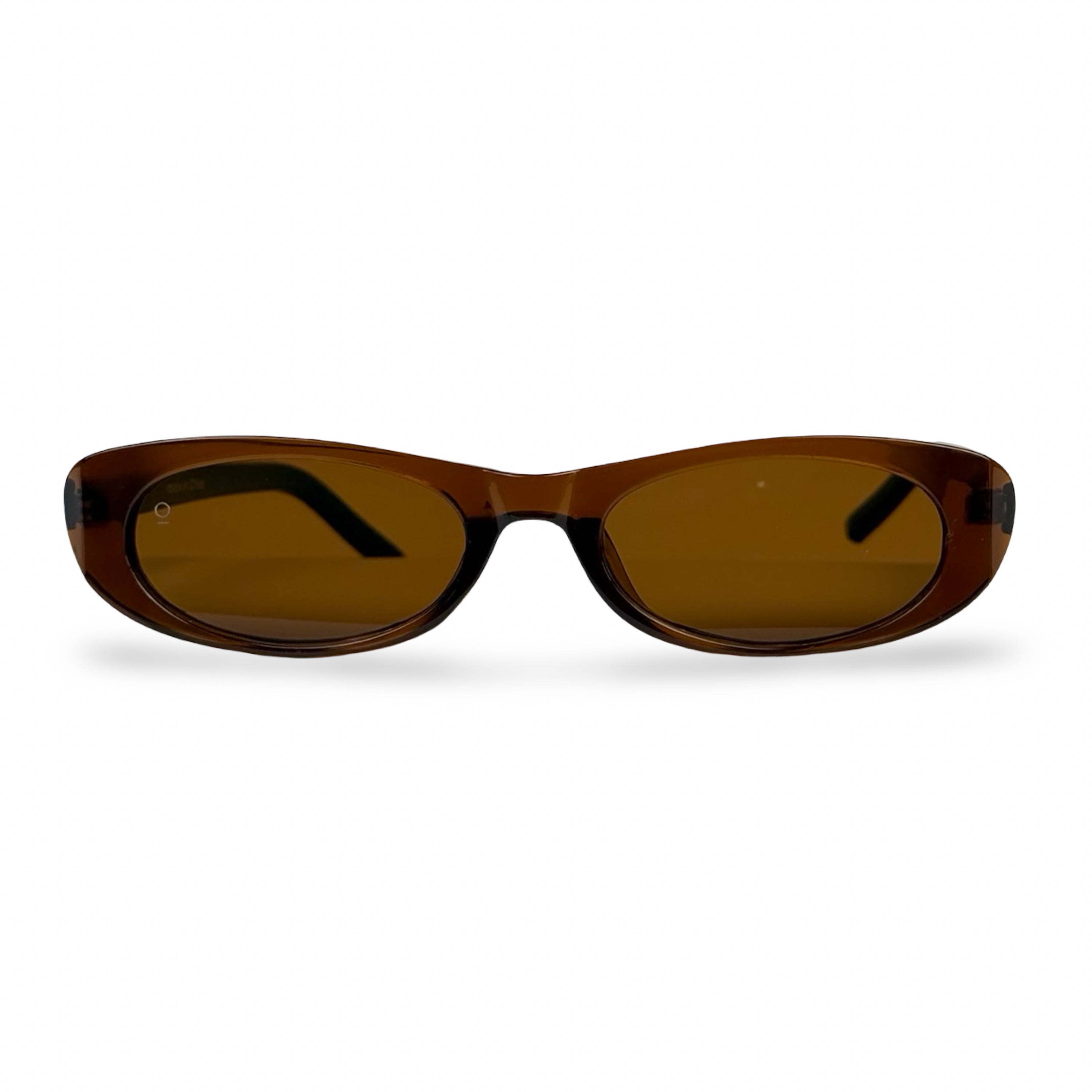 Brown sunglasses on a white background