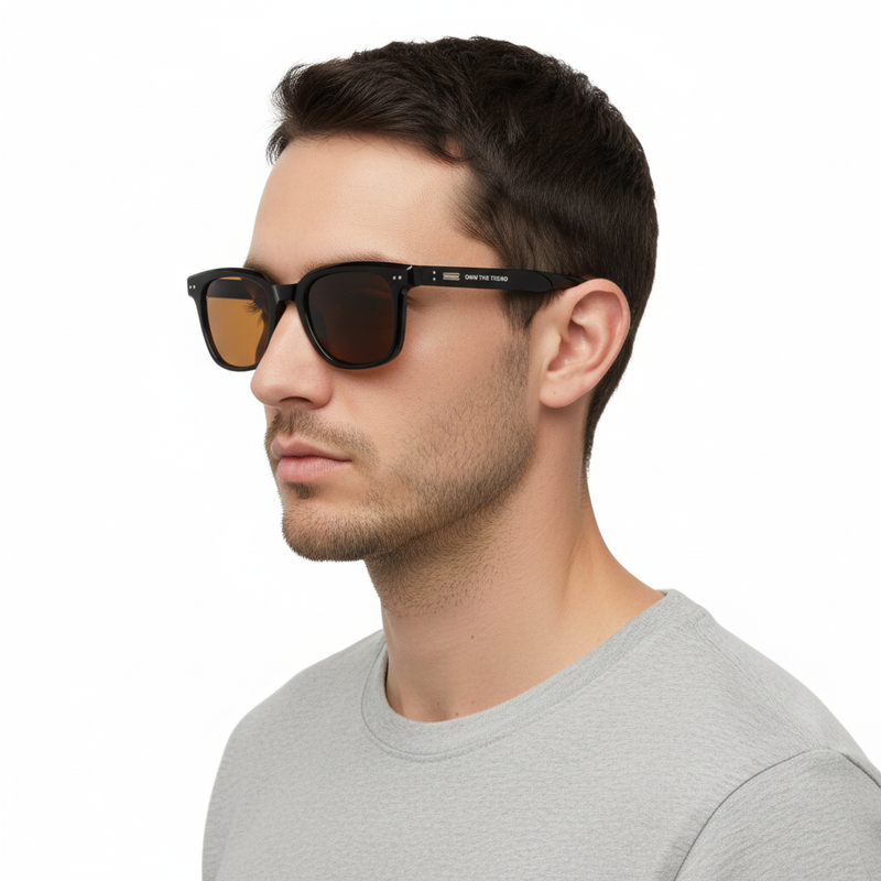 Male model with DYLAN BROWN - side profile