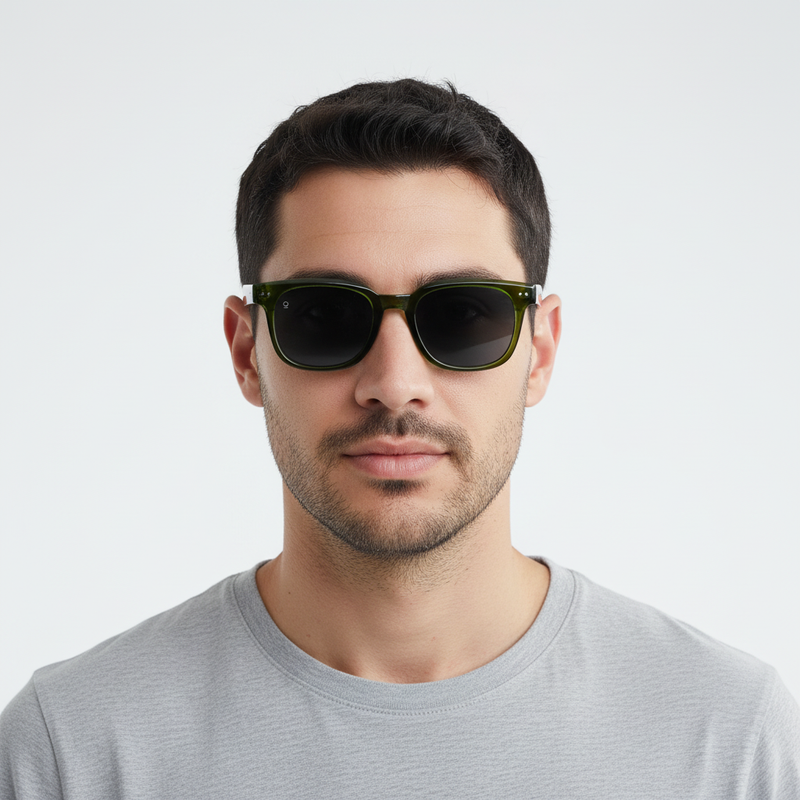 Male model with DYLAN GREEN - frontal view